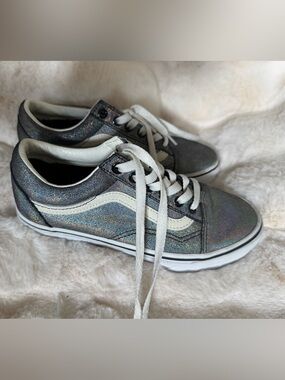 Vans Holographic Glitter Old Skool Sneakers - White Stripe
